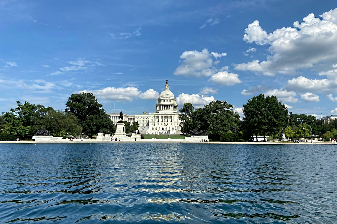 View of the United States Capitol Building from across the Capitol Reflecting Pool in Washington, D.C.